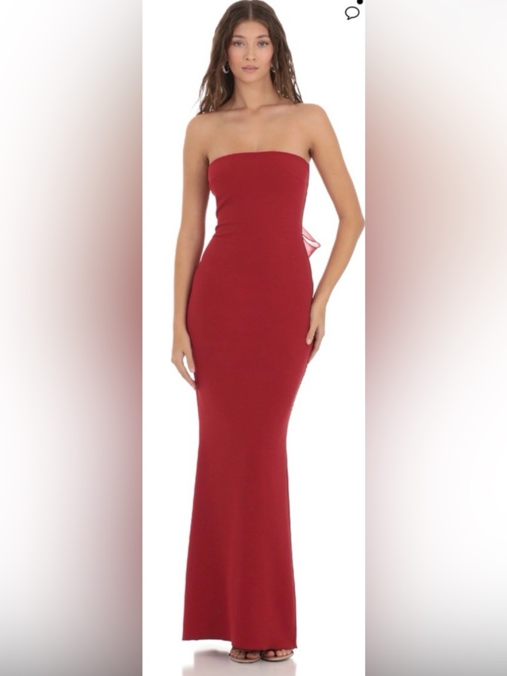 Lucy in the Sky. Back Bow Strapless Dress in Red. Size S. Good condition - Picture 3 of 15